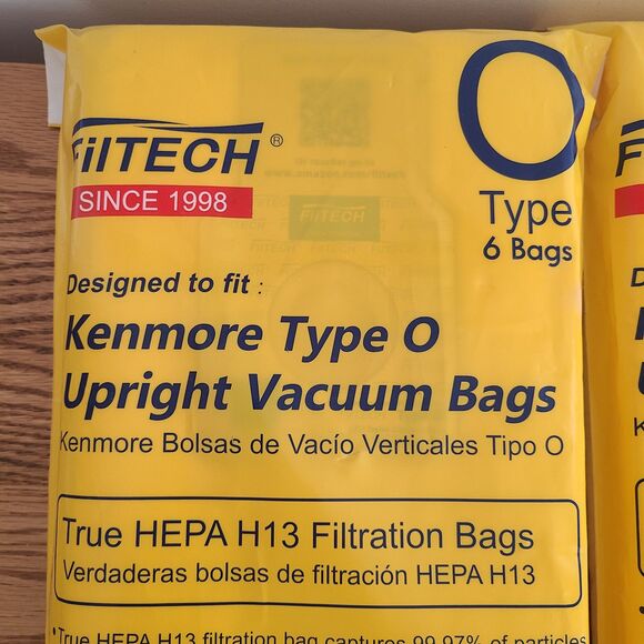 FILTECH Kenmore Type O Upright Vacuum Bags True HEPA H13 (Two 6-Packs) - Picture 4 of 6